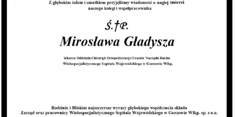 Zmarł Mirosław Gładysz