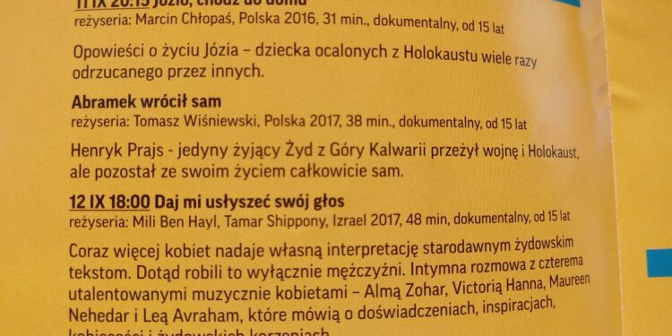 Filmowe spotkania z kulturą i historią żydowską