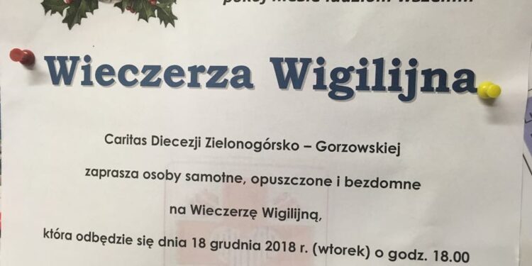 Caritas zaprasza na Wieczerzę Wigilijną