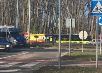 Pięć osób poszkodowanych w zderzeniu autobusu i półciężarówki