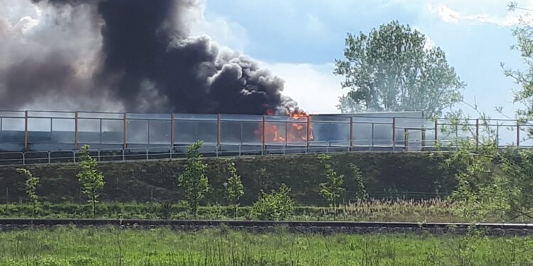 Pożar ciężarówki na S3