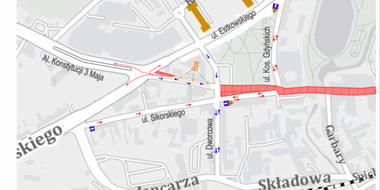 Przygotowania do budowy ronda i przesunięcia pomnika