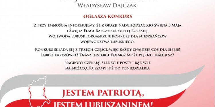 „Jestem patriotą, jestem Lubuszaninem”. LUW ogłosił konkurs