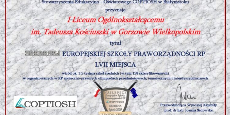 I LO najlepszą szkołą praworządności w Gorzowie