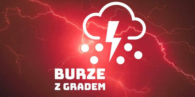 Burze z gradem w Lubuskiem. Ostrzeżenie IMGiW