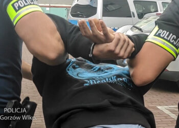 Agresywny złodziej w rękach policji