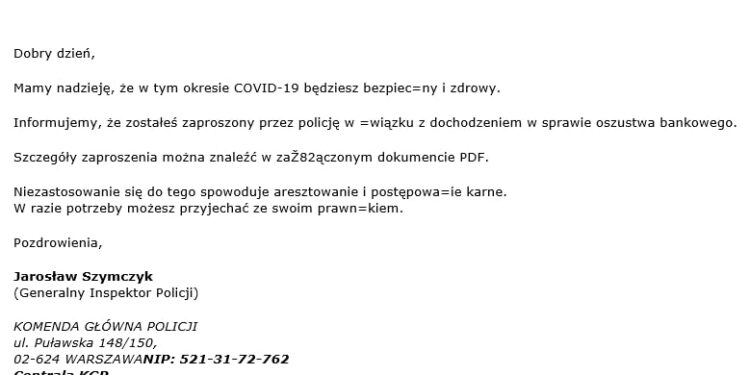 Uwaga na fałszywe, niebezpieczne maile!