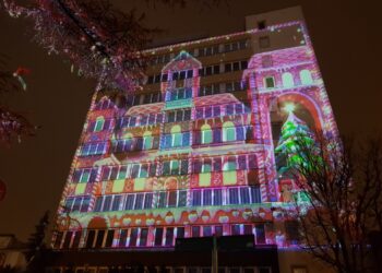 Pokazy świetlne w centrum Gorzowa