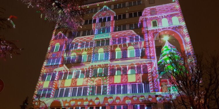 Pokazy świetlne w centrum Gorzowa