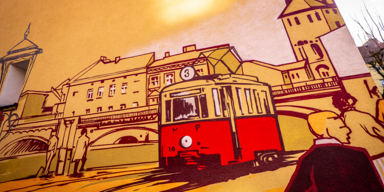 Mural z dawnym Gorzowem [GALERIA]