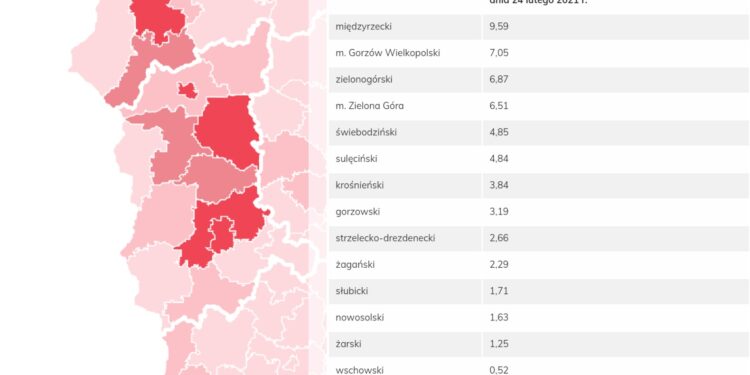 Lubuskie czeka lockdown? Dużo zakażeń na 100 tys. mieszkańców