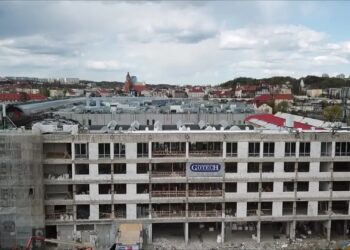 Remonty przy ul. Targowej [FILM z drona]