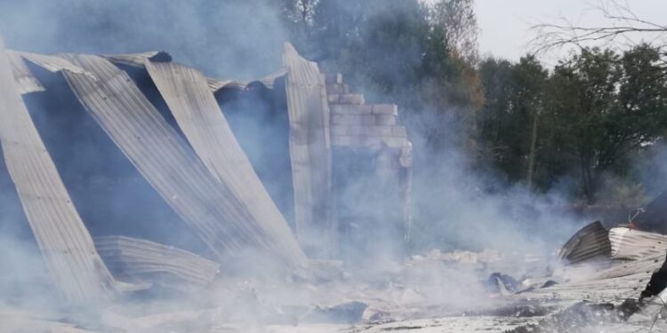 Pożar kurnika w Starym Polichnie