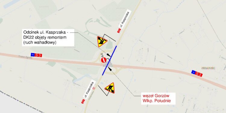 W przyszłym tygodniu utrudnienia przy węźle Gorzów Południe