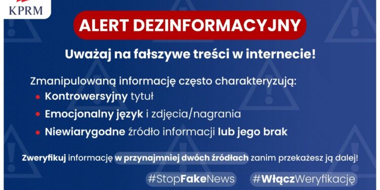 Kancelaria premiera wydała alert w sprawie ws. dezinformacji