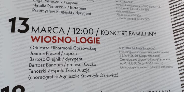 „Wiosno-logie” w Filharmonii Gorzowskiej