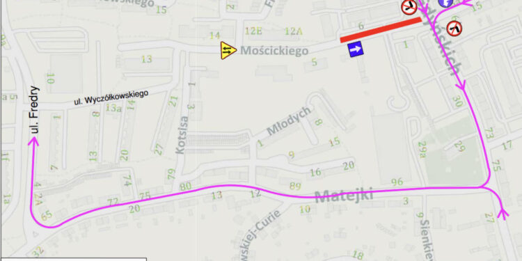 Od jutra zmiana organizacji ruchu na ul. Mościckiego