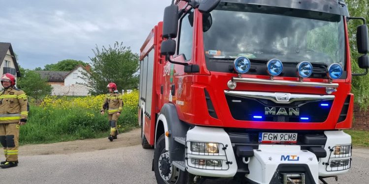 Przerwany przewód gazowy w Santocku