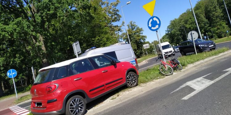 Potrącenie rowerzystki