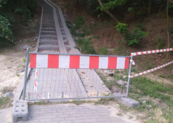 Schody zamknięte ze względów bezpieczeństwa