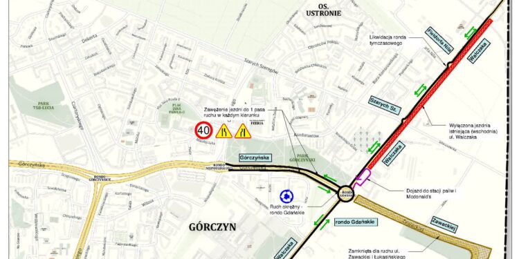 Zmiany w rejonie ronda Gdańskiego i ul. Walczaka