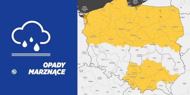 Ostrzeżenie przed marznącymi opadami w północnej części Lubuskiego