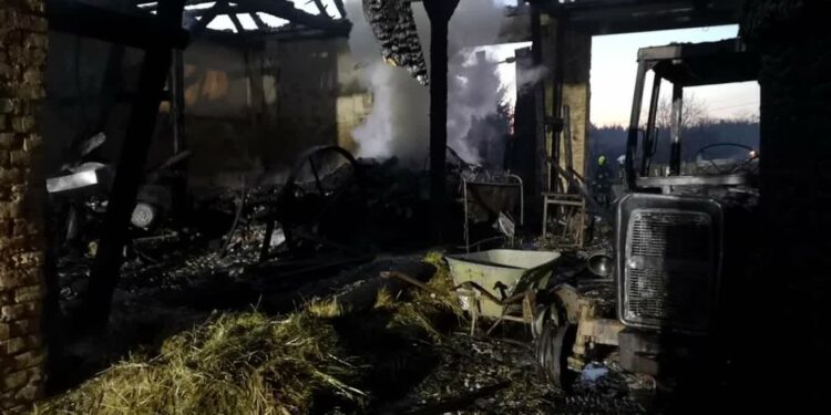 W Lubnie spaliła się stodoła