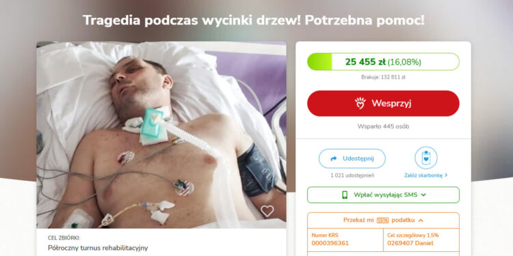 Potrzebna rehabilitacja po wypadku podczas wycinki drzew