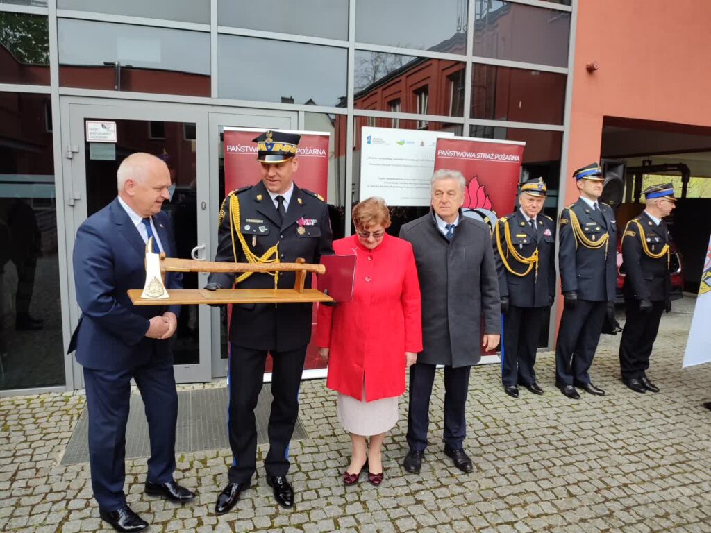 Powitanie generała Patryka Maruszaka w gorzowskiej komendzie Straży Pożarnej