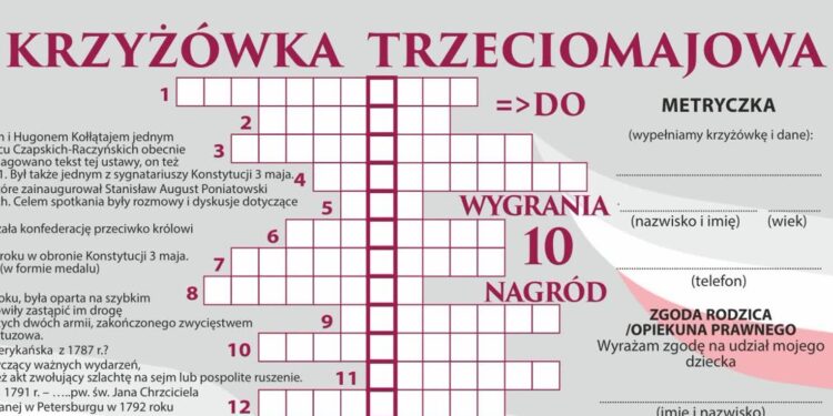 Krzyżówka Trzeciomajowa na start!