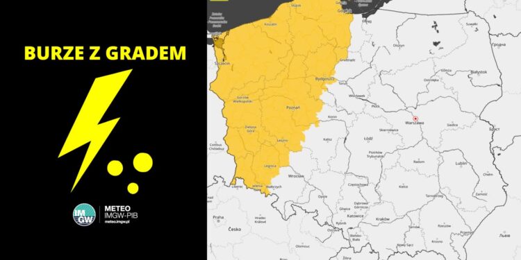 IMGW ostrzega przed burzami na zachodzie kraju