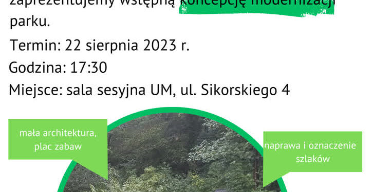 Spotkanie informacyjne w sprawie parku Czechówek