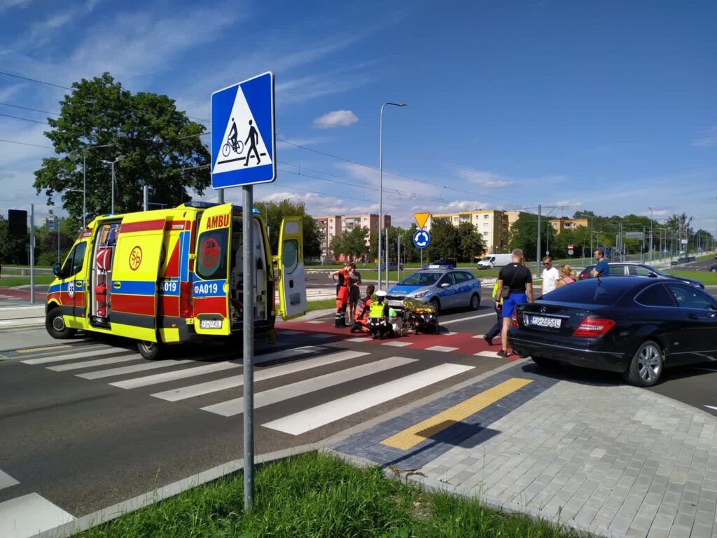 Potrącenie przy Rondzie Gdańskim na Walczaka