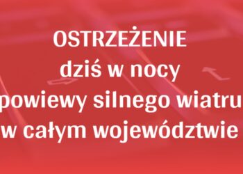 Ostrzeżenie przed silnym wiatrem dla całego regionu