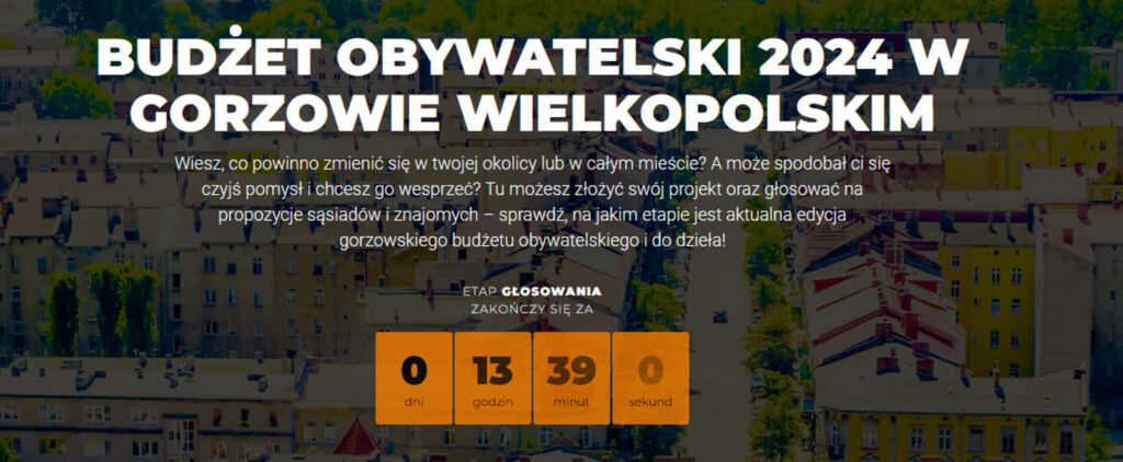 Ostatni dzień głosowania gorzowskiego Budżetu Obywatelskiego 2024