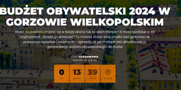 Ostatni dzień głosowania gorzowskiego Budżetu Obywatelskiego 2024