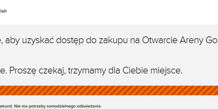 Problem z biletami na otwarcie Areny