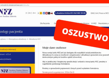 NFZ przestrzega przed fałszywymi stronami www
