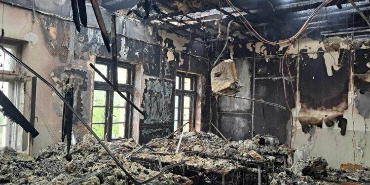 Wnętrza AJP po pożarze