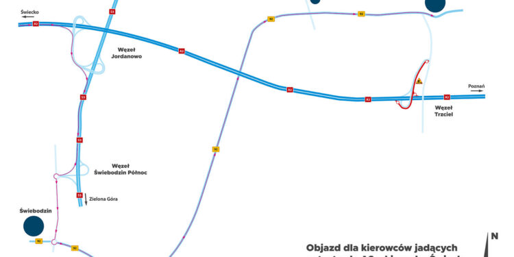 Utrudnienia na węźle Trzciel