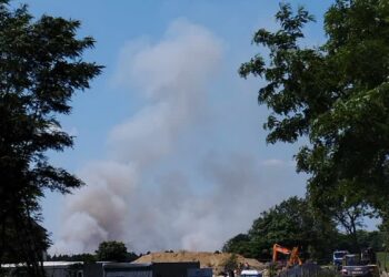 Pożar zboża w Lubnie