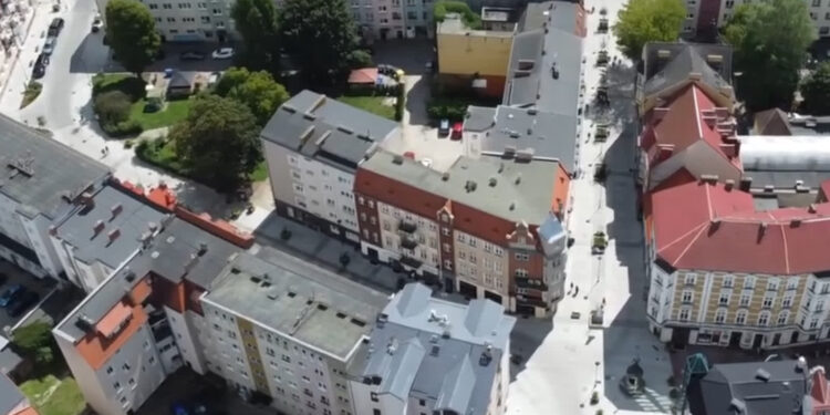 Gorzów z drona – ul. Hawelańska i ul. Wełniany Rynek
