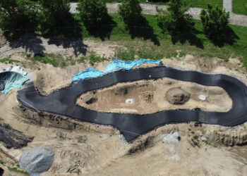 Gorzów z drona – trwa budowa pumptracka