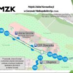 Schemat linii autobusowych MZK w okolicach Areny Gorzów