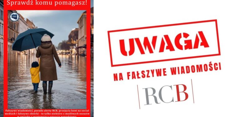 Fałszywe powodziowe „alerty RCB”, nie klikaj w linki