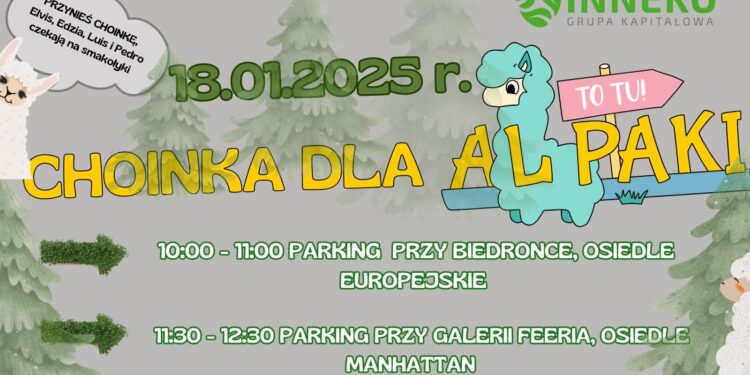 Choinka na śmietnik lub dla alpaki