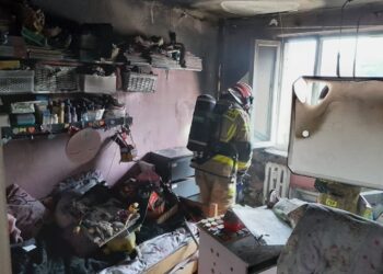 Pożar w mieszkaniu przy Gwiaździstej