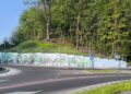 Sportowy mural jeszcze nieskończony
