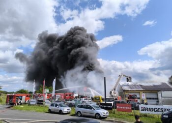 Pożar warsztatu na ul. Kasprzaka