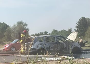 Pożar auta na ul. Kasprzaka